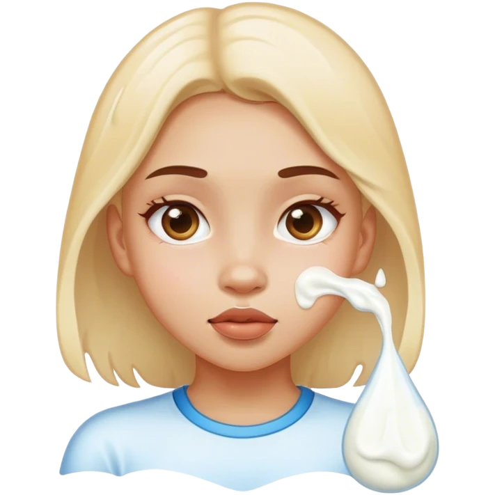Girl with milk drop son face emoji