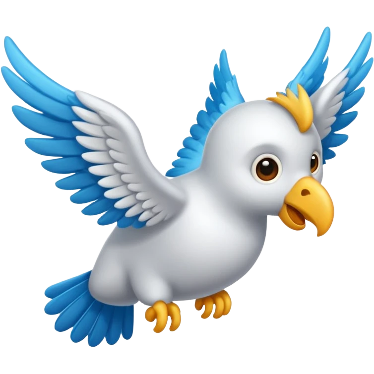 Calvo con alas volando emoji