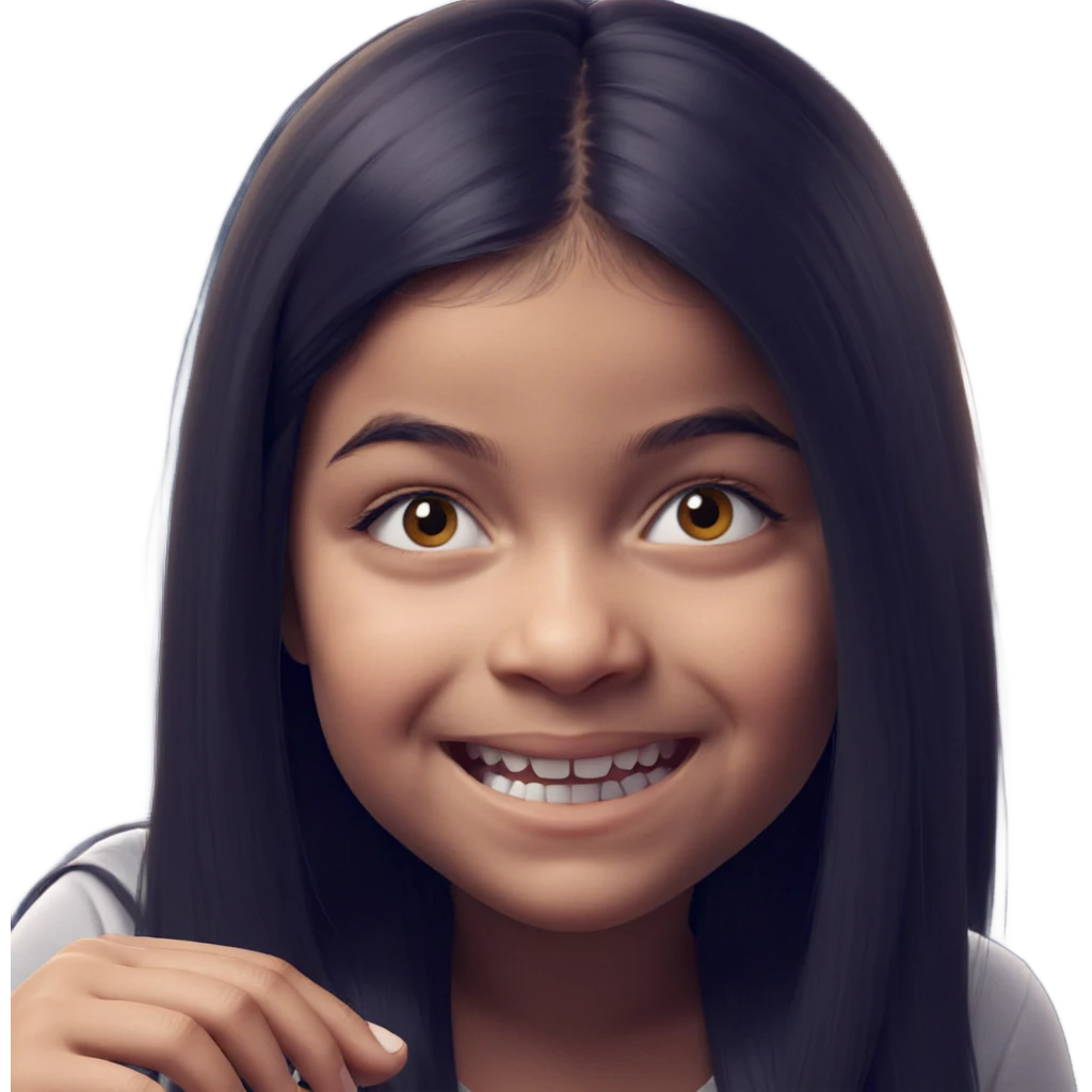 smiling girl with long hair emoji