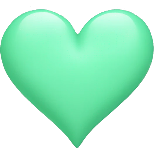 Mint green heart emoji