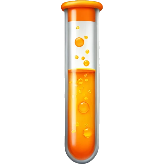 a test tube with orange liquid and wing emoji