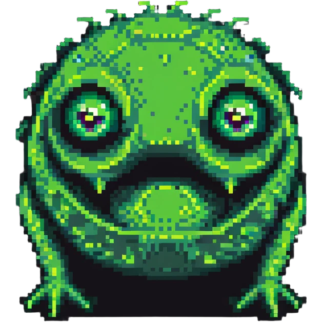 green slime monster with eyes emoji