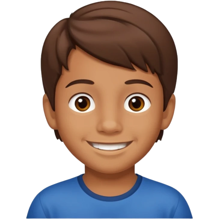 A 6 year old mexican boy with brown hair  emoji