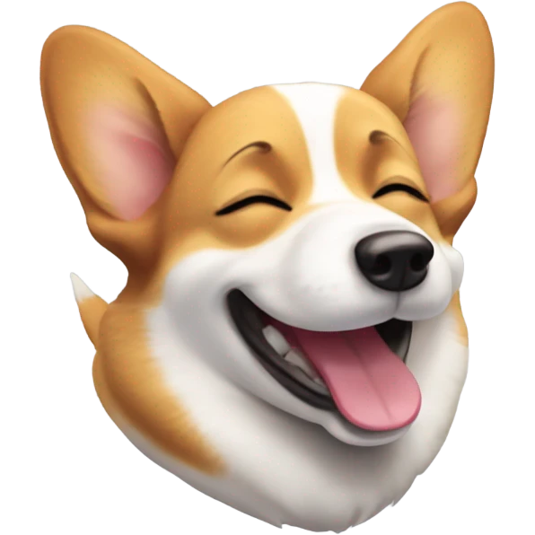 Corgi smiles and winks emoji