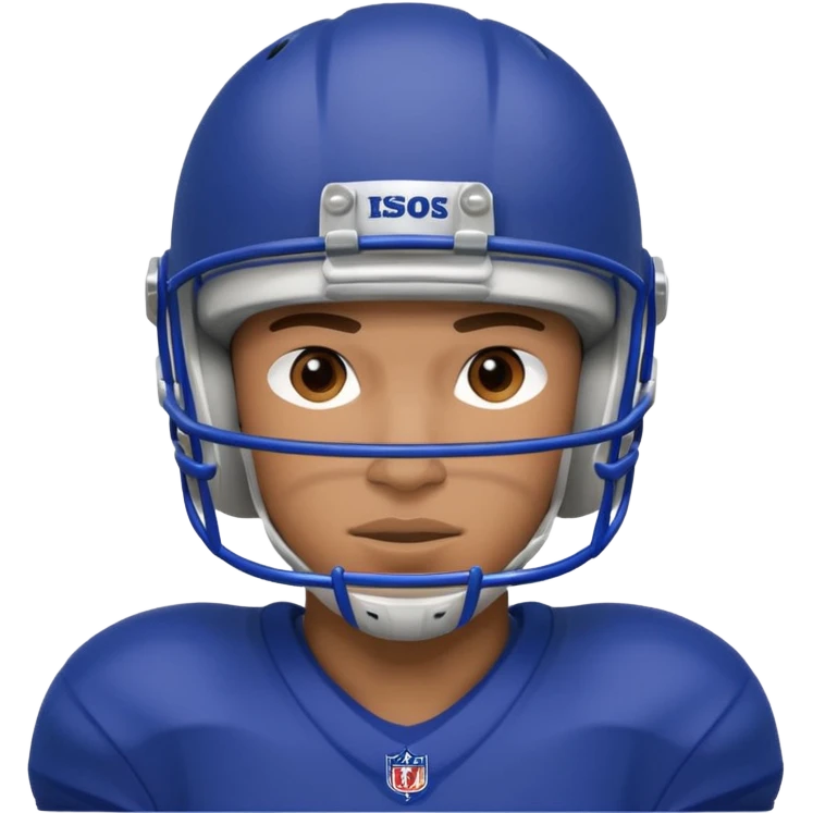 College football player helmet in deep royal blue color add face emoji