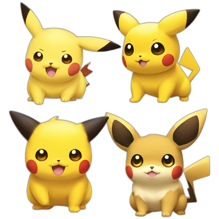 Pichu, Pikachu et Raichu emoji