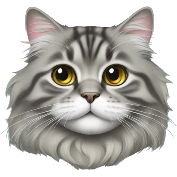 Gray Siberian cat Christmas tree  emoji