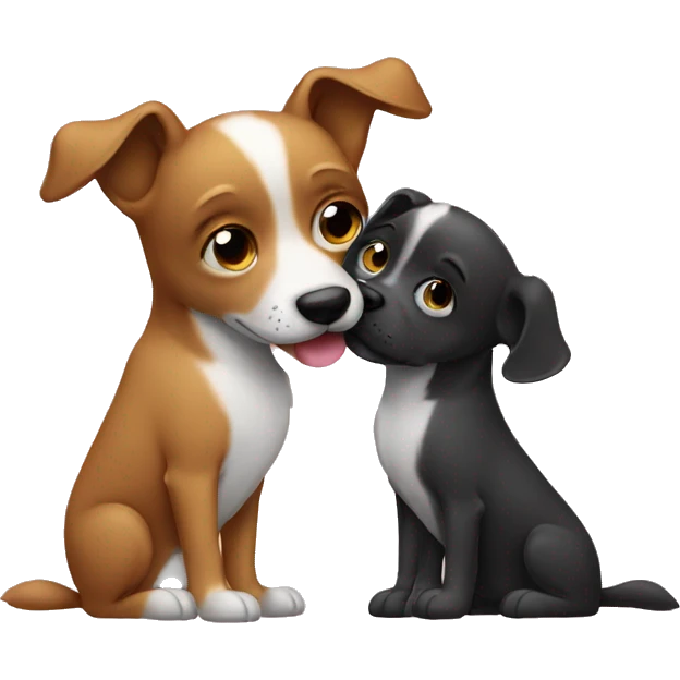 Kissing dogs emoji