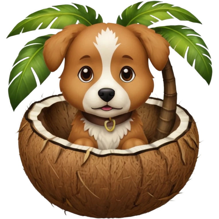 dog in a coconut emoji