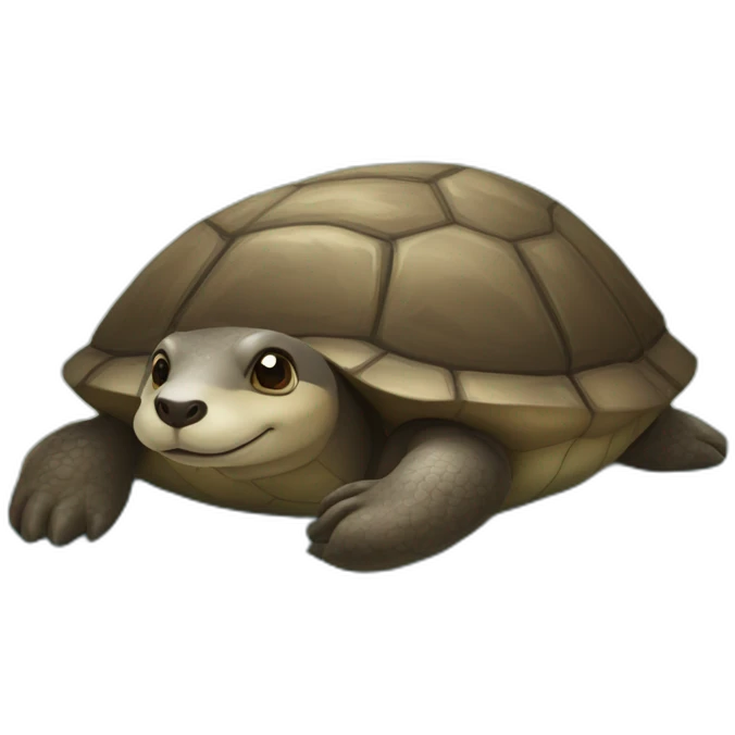 Une. Loutre sur une tortue. emoji