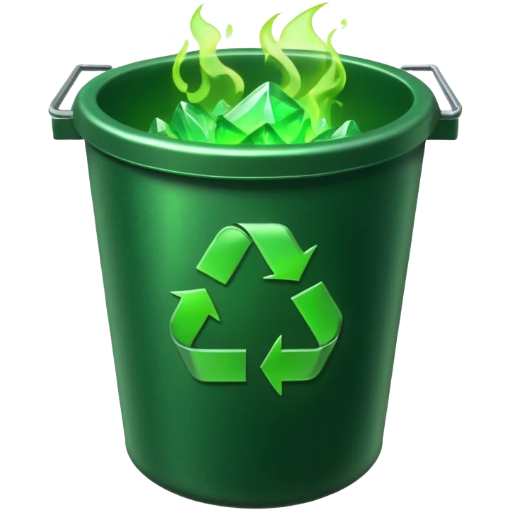 trash bin with lucky aura emoji