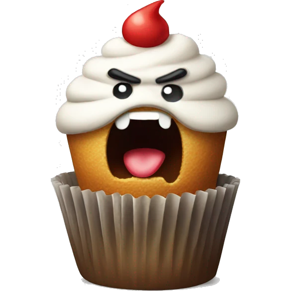 Angry cupcake emoji