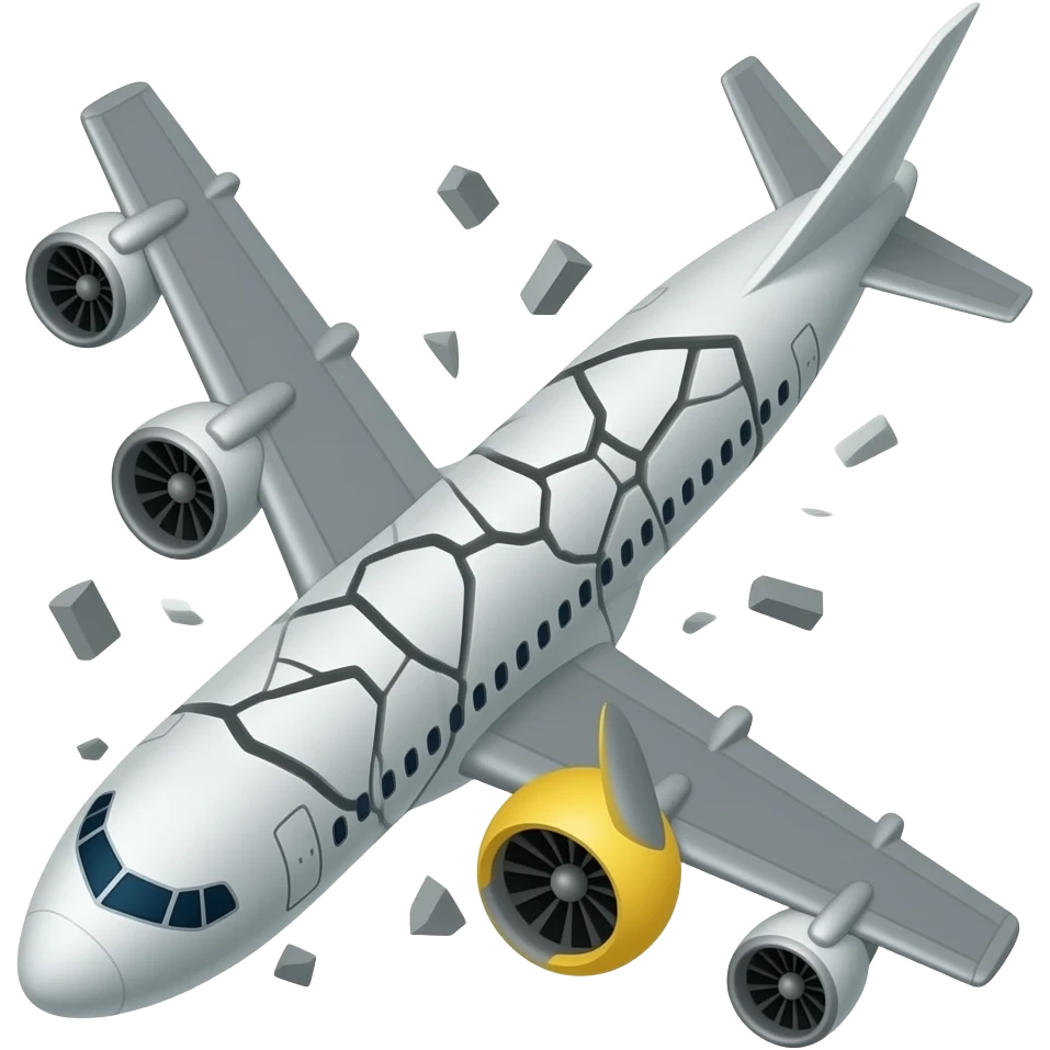 image of an airplane crashing emoji