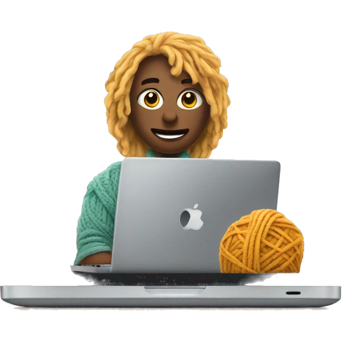 Laptop netflix and yarn emoji