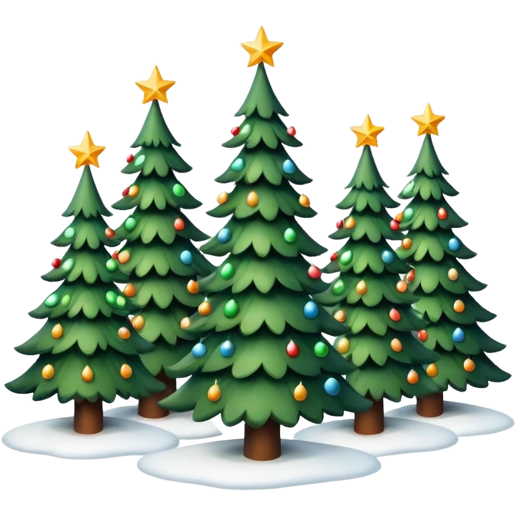 10 Snowy Christmas trees emoji