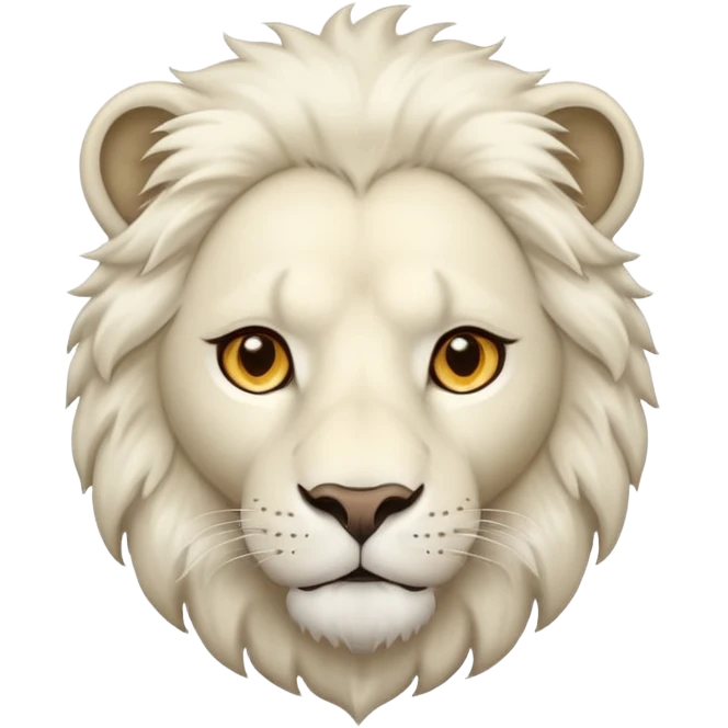 clear white lion with light brown eyes emoji