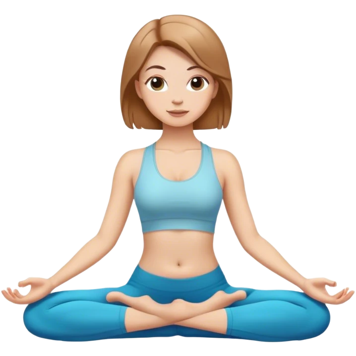 white girl with light brown hair in yoga emoji