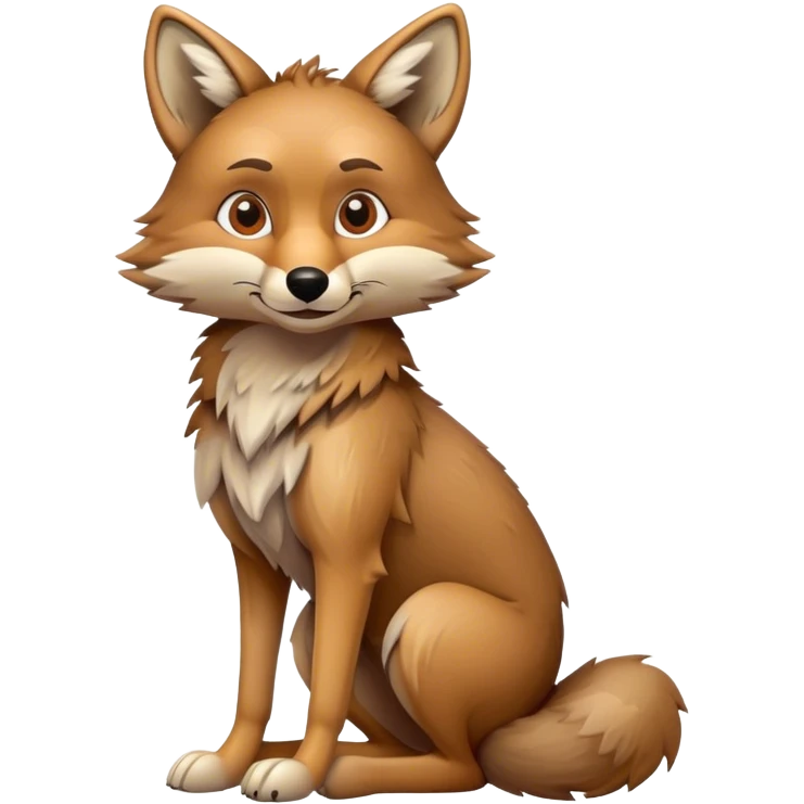 Coyote, Disney-style, full body sitting  emoji