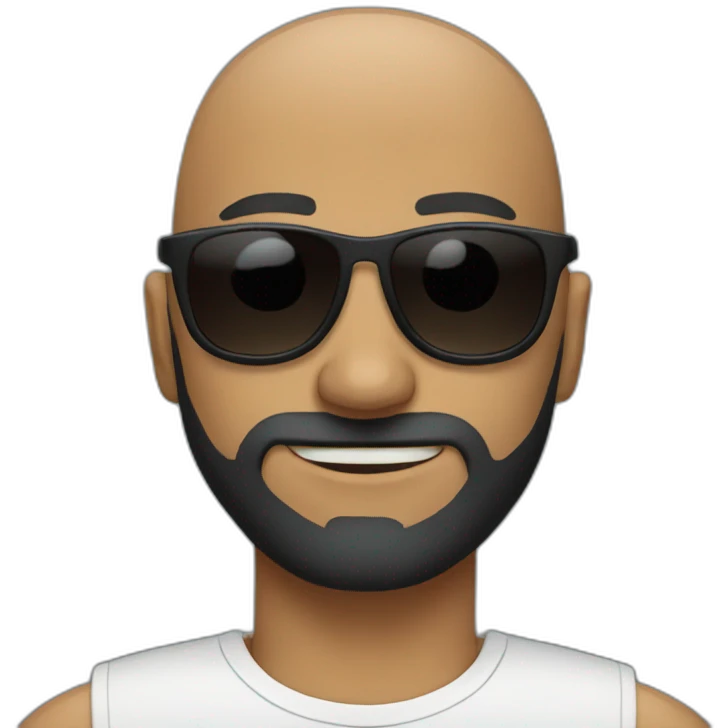 bald guy with beard and sunglasses emoji