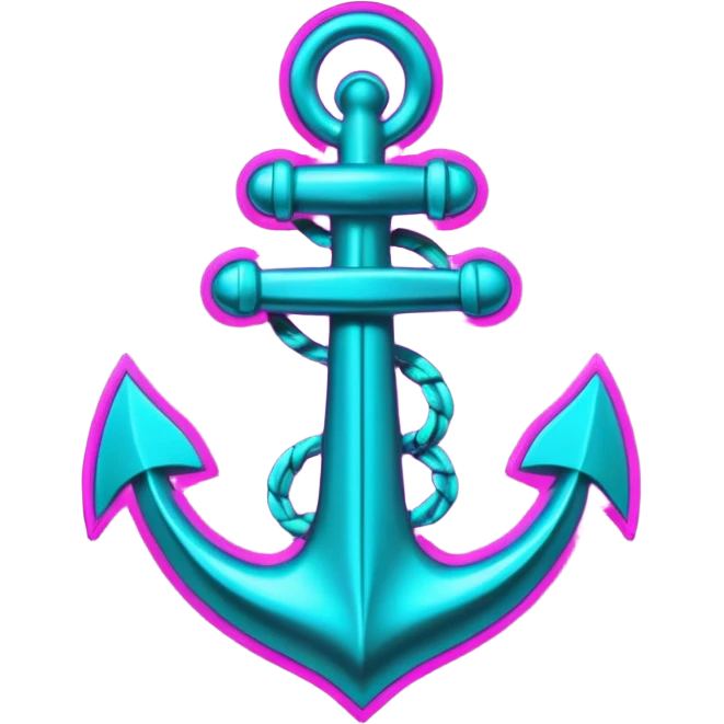 A neon cyberpunk anchor emoji
