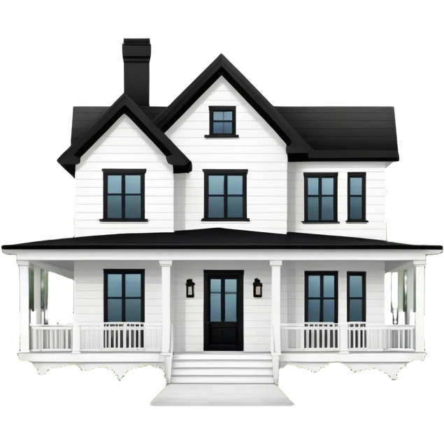 A white two story house with a modern farmhouse aesthetic  emoji