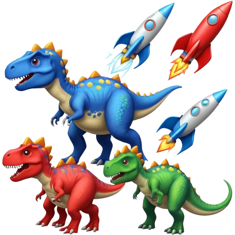 Dinosaurs with Rockets emoji