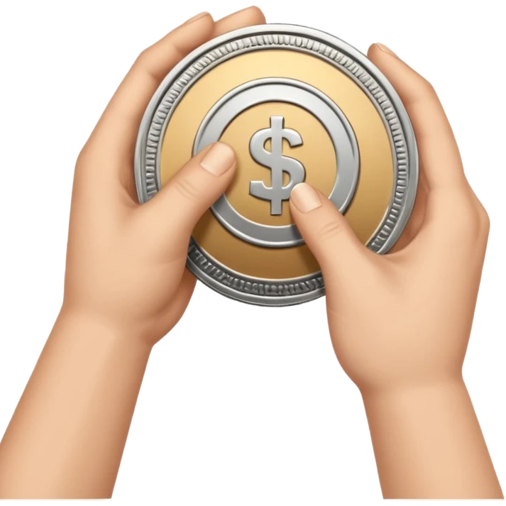 two hands passing a coin, no text emoji