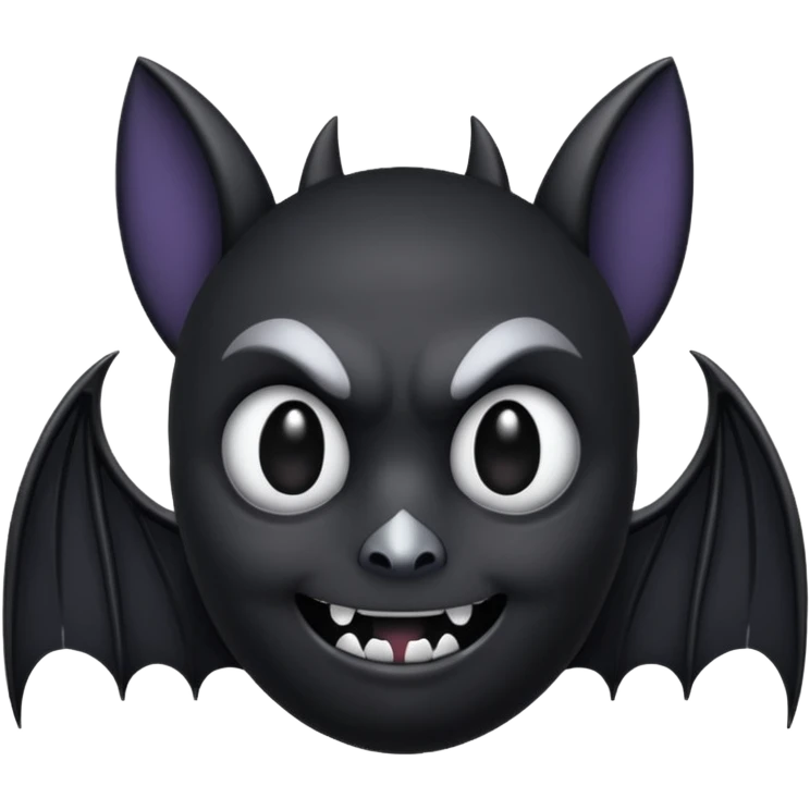 goth bat emoji with dark wings and silver piercings emoji