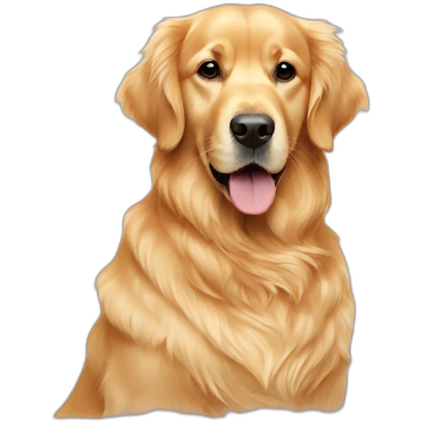 golden retriever on dress emoji