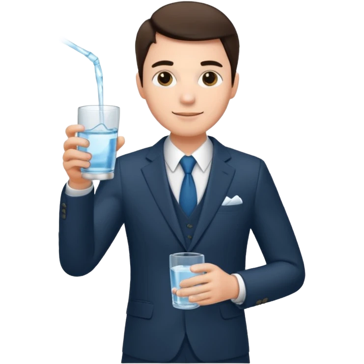 man with glass wearing suit emoji