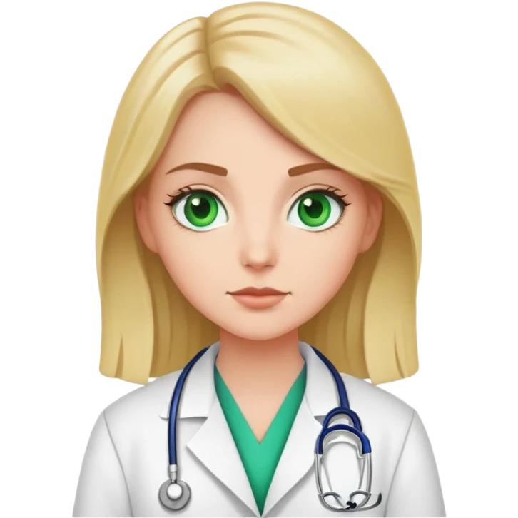 white girl with green eyes doctor emoji