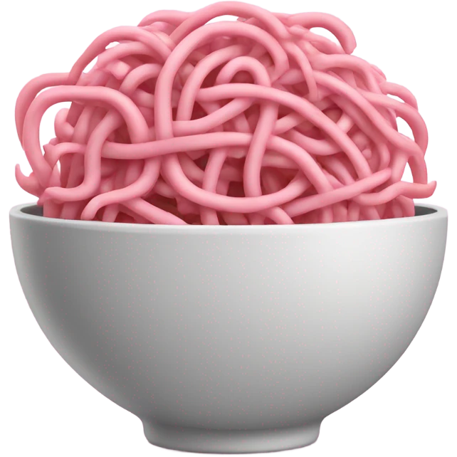 pink noodle brain  in a bowl emoji