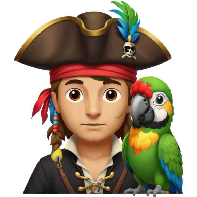 pirate and parrot emoji