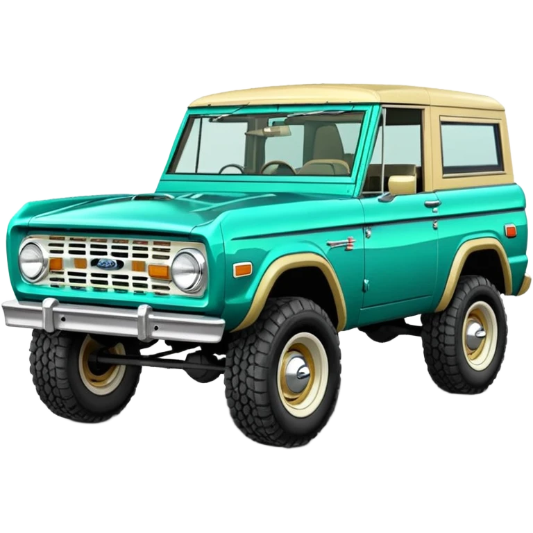 turquoise green classic ford bronco emoji