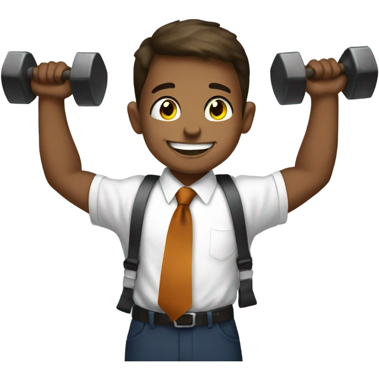 smiling boy in necktie meme lifting weights  emoji
