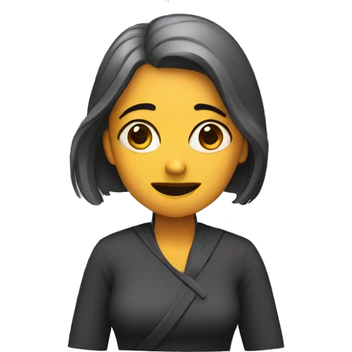 a woman who shrugs her shoulders emoji