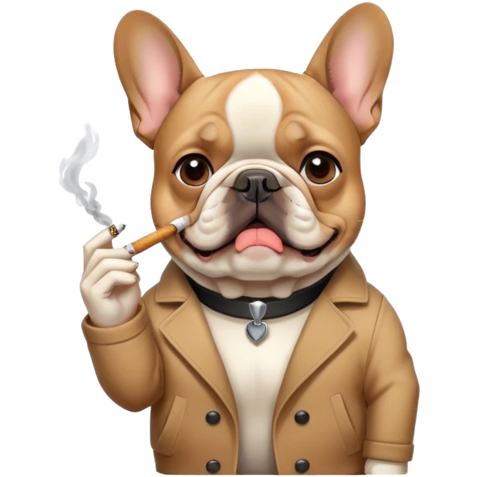 french bulldog smoking emoji