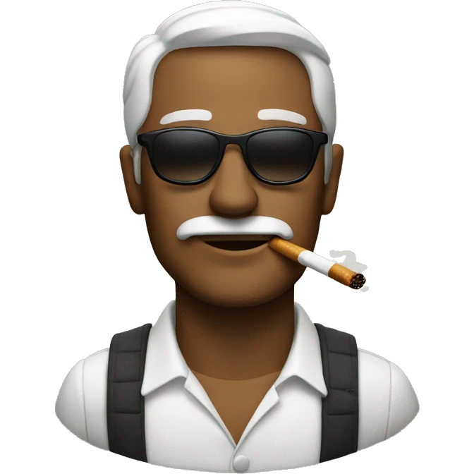 man with sunglasses smoking emoji