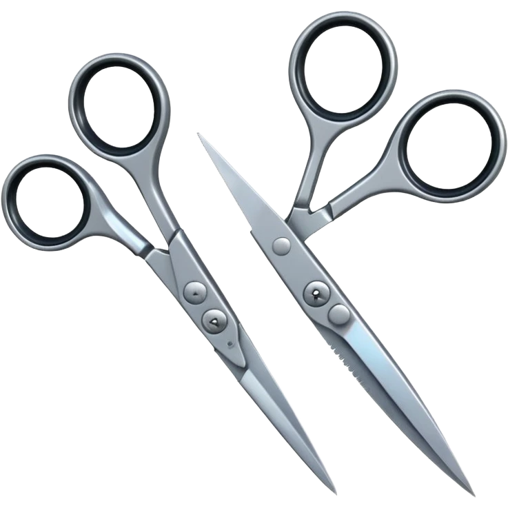 Two pairs of scissors cutting eachother  emoji