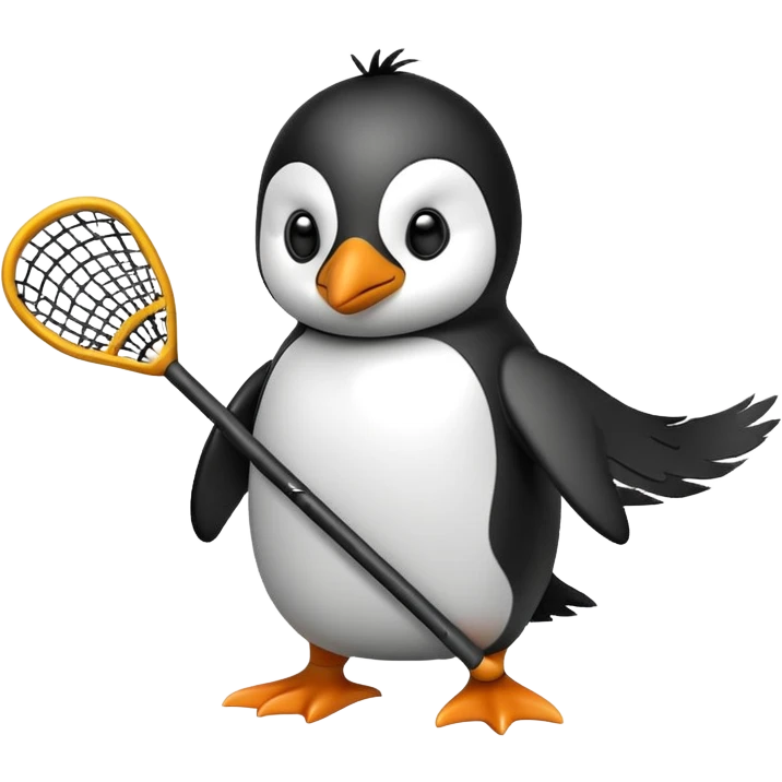 Penguin playing lacrosse  emoji