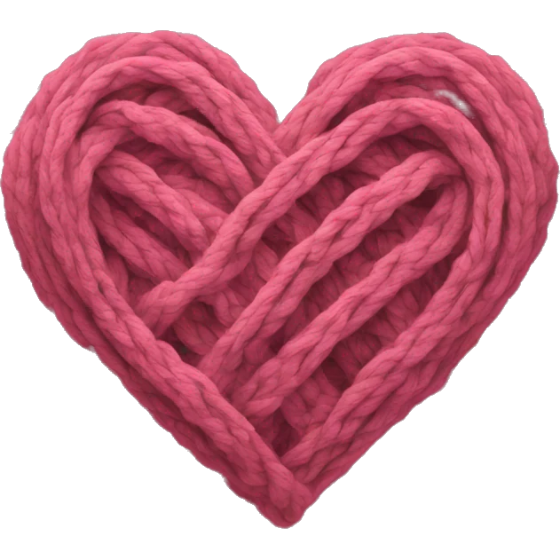 Cable knit heart emoji