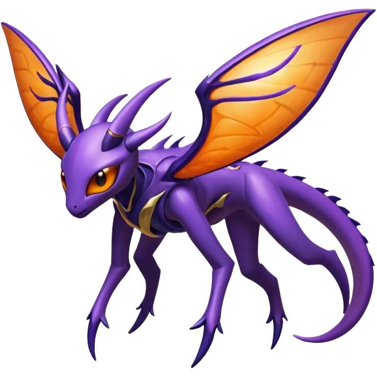 Shiny celestial divine flying ethereal gloomy dusky eldritch Genesect-Lunala-hybrid-fantasy-creature emoji