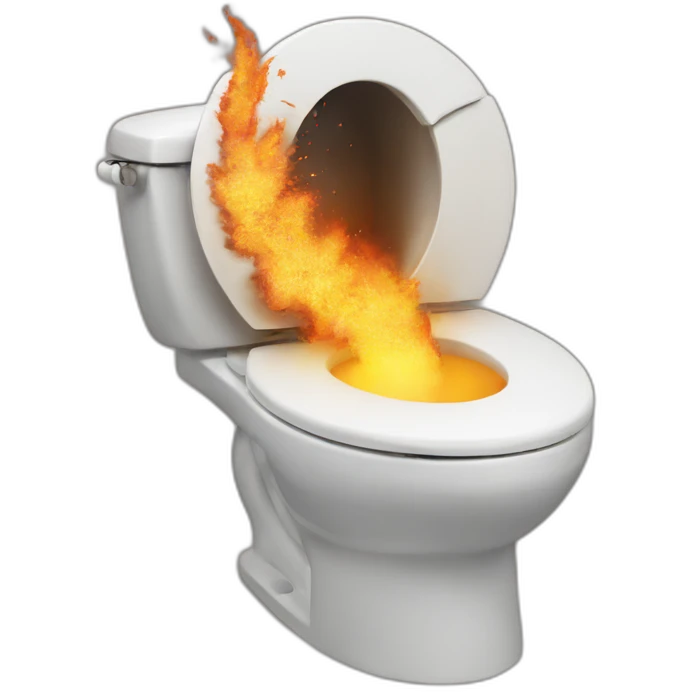 exploding fire toilet emoji