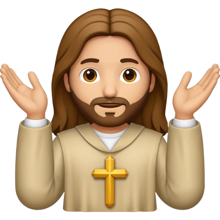 Un emoji de Jesús con las mano refiriéndose a amén  emoji