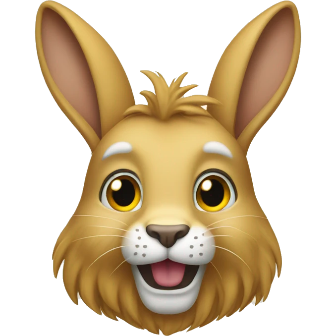 Lapin tête de lion emoji