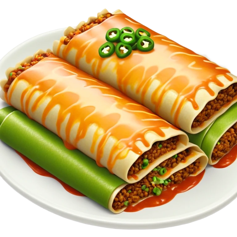 Pile of Green rice and Beef enchiladas emoji