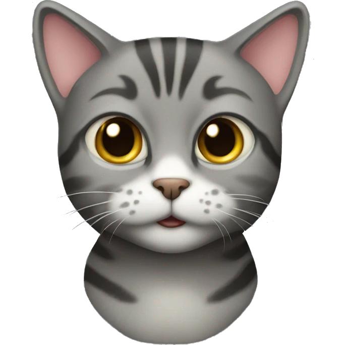 Dark grey tabby cat emoji