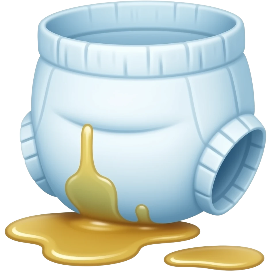 Diaper soaked with pee and leaking and dripping emoji