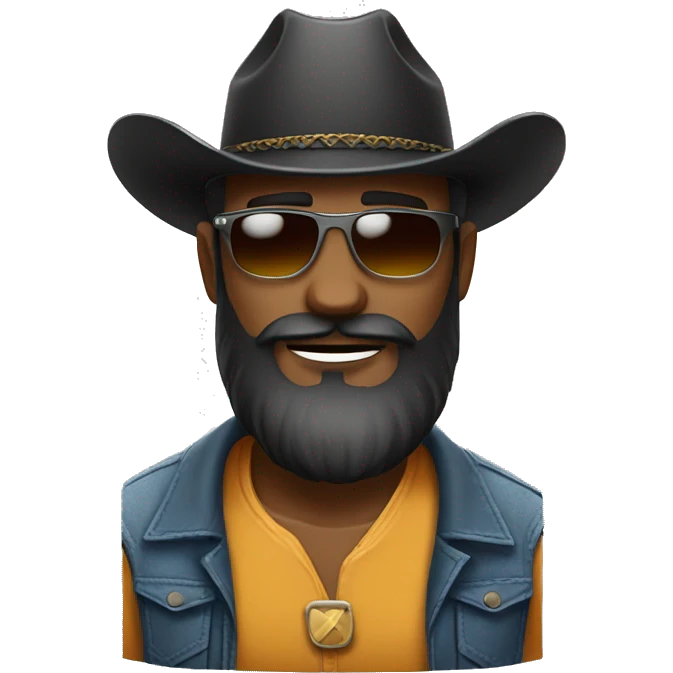 bearded man with cowboy hat and sunglasses and sidelocks emoji
