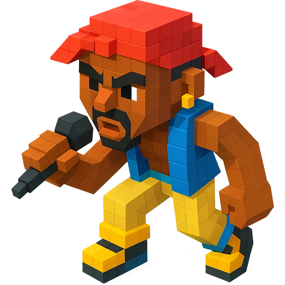 2Pac in a rap battle, leaning forward, gripping microphone, determined expression emoji